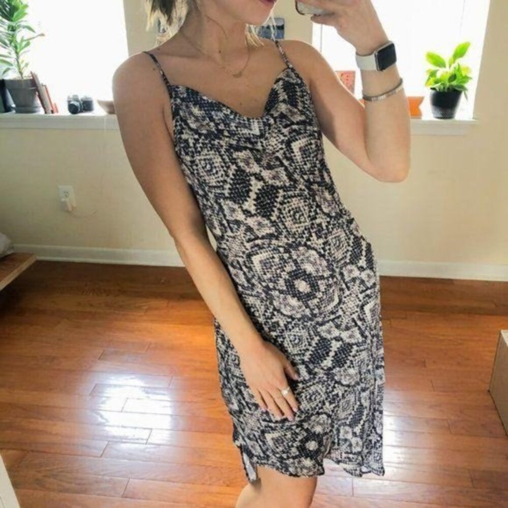Amanda Uprichard Snakeskin Cowl Neck Slip Dress S